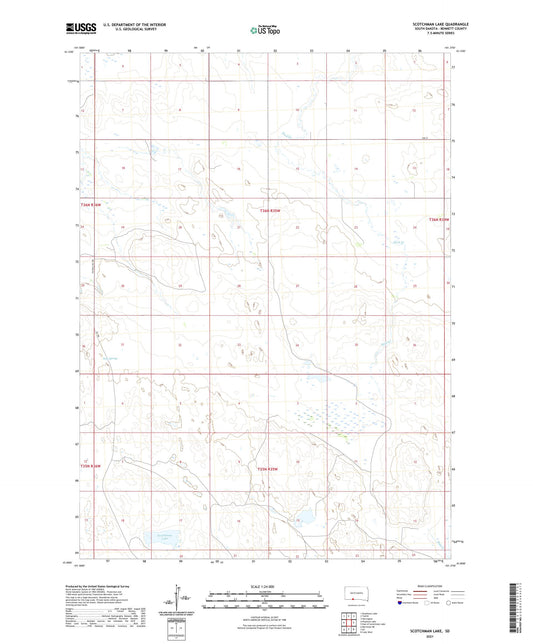 Scotchman Lake South Dakota US Topo Map Image