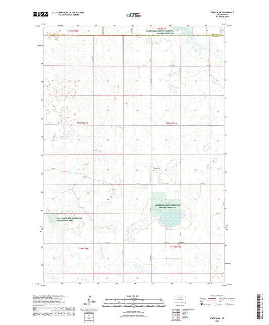 Seneca NW South Dakota US Topo Map Image