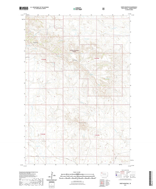 Sheep Mountain South Dakota US Topo Map Image