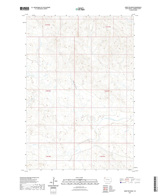 Sheep Pen Draw South Dakota US Topo Map Image