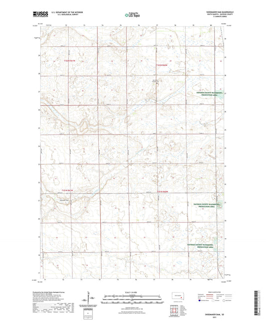 Shoemaker Dam South Dakota US Topo Map Image