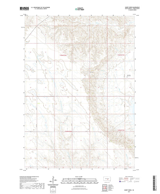 Short Creek South Dakota US Topo Map Image