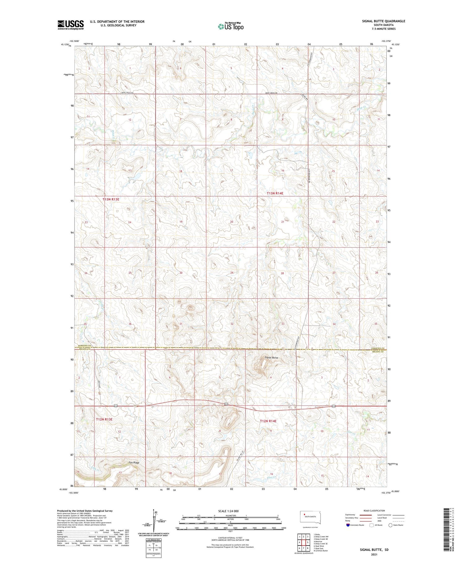 Signal Butte South Dakota US Topo Map Image