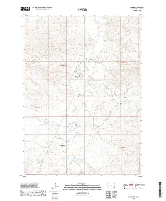 Slim Butte South Dakota US Topo Map Image