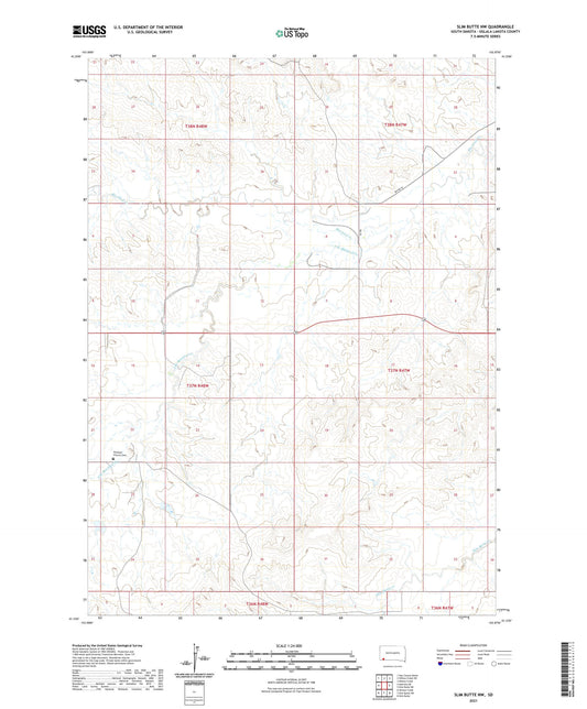 Slim Butte NW South Dakota US Topo Map Image