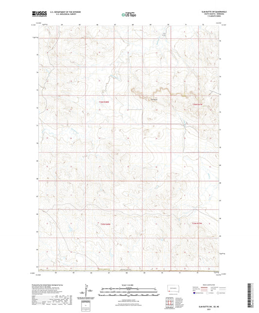 Slim Butte SW South Dakota US Topo Map Image