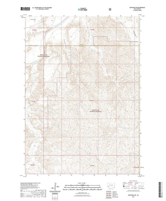 Smithwick NE South Dakota US Topo Map Image
