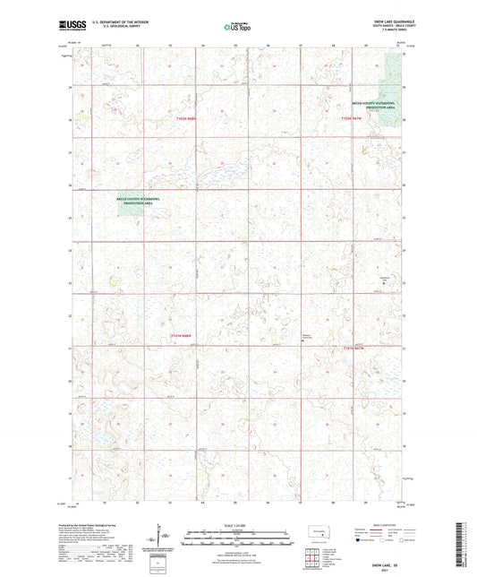 Snow Lake South Dakota US Topo Map Image