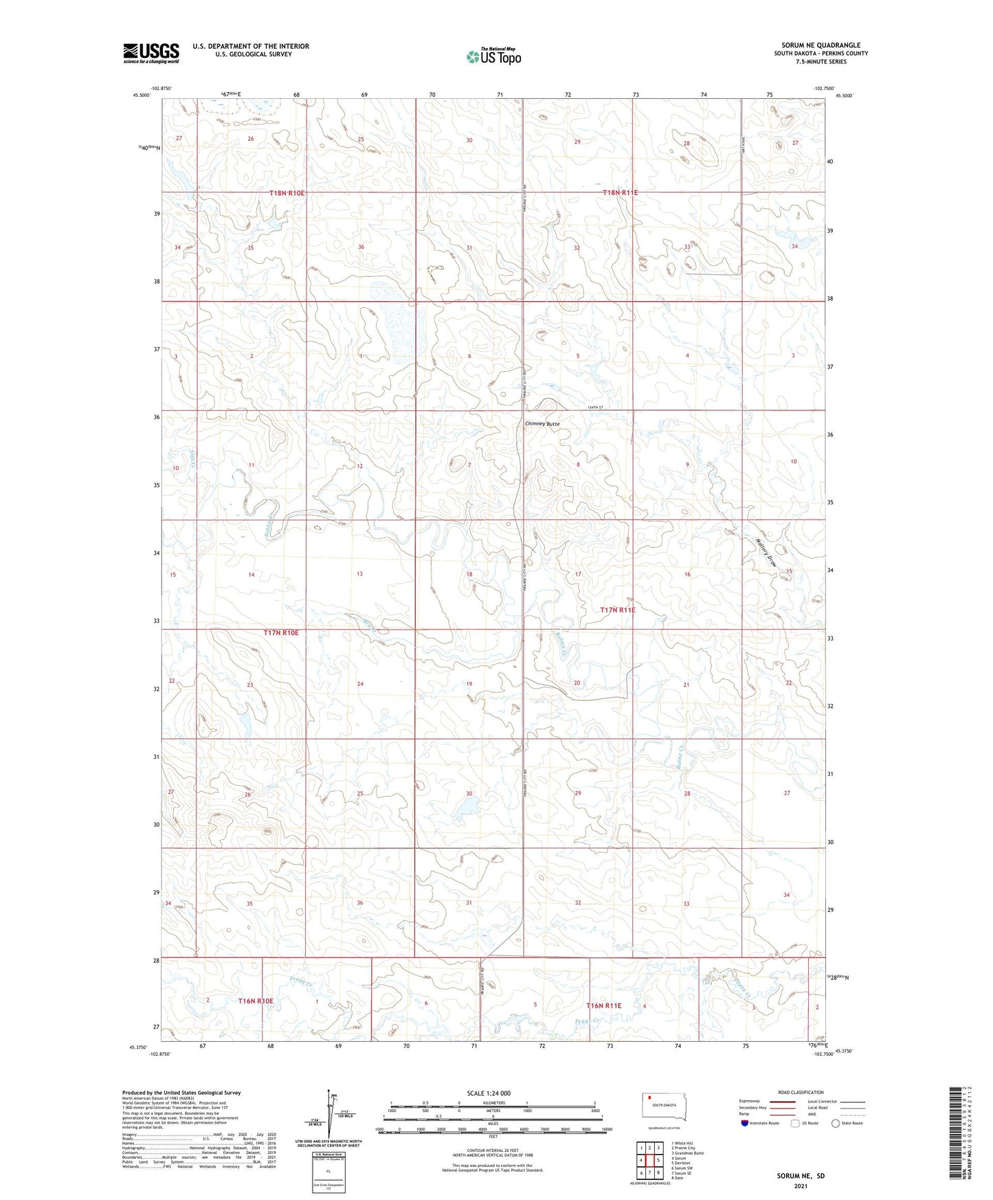 Sorum NE South Dakota US Topo Map Image