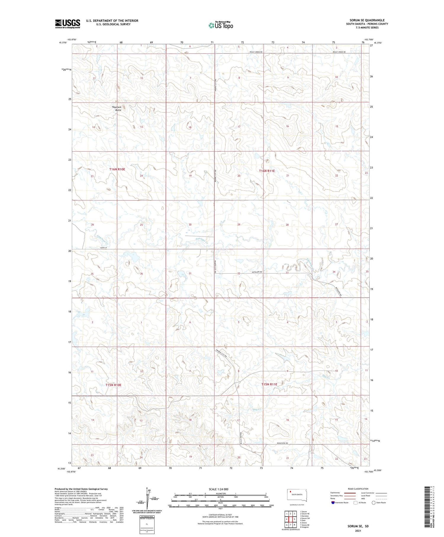 Sorum SE South Dakota US Topo Map Image