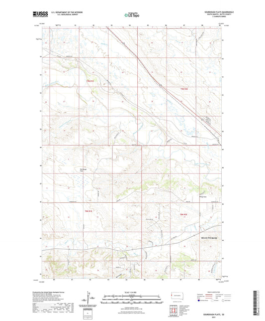 Sourdough Flats South Dakota US Topo Map Image