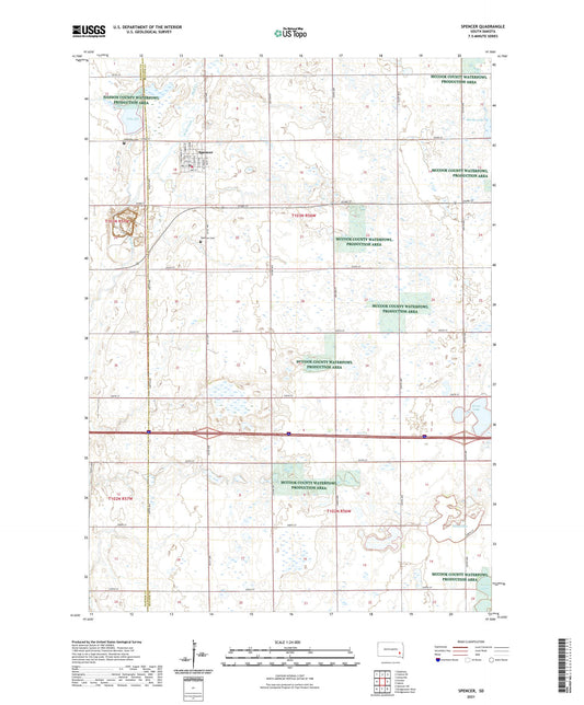 Spencer South Dakota US Topo Map Image