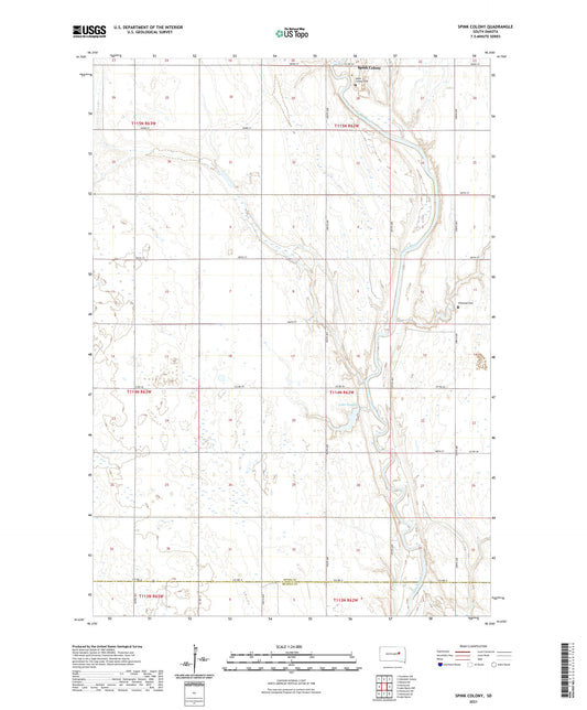 Spink Colony South Dakota US Topo Map Image