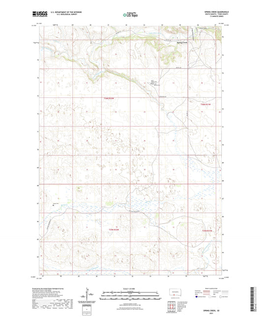 Spring Creek South Dakota US Topo Map Image
