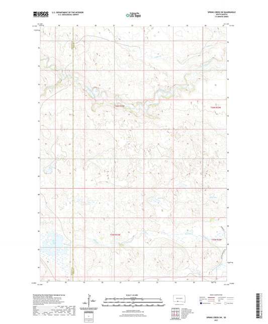 Spring Creek SW South Dakota US Topo Map Image