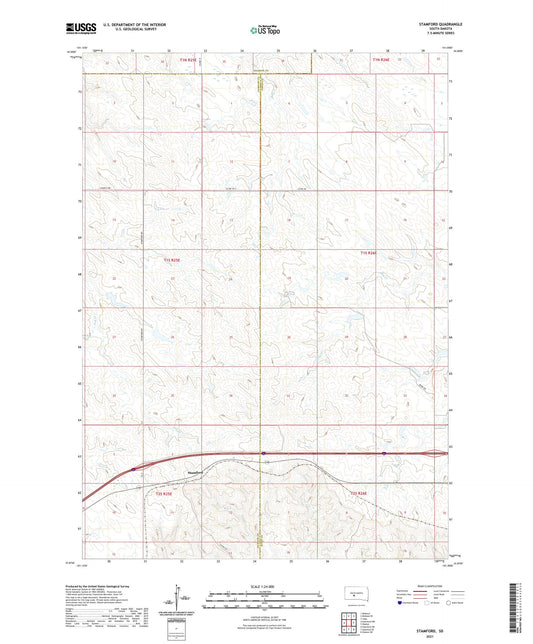 Stamford South Dakota US Topo Map Image