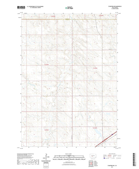 Stamford NW South Dakota US Topo Map Image