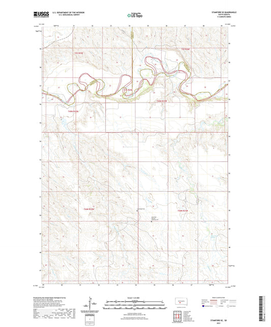 Stamford SE South Dakota US Topo Map Image
