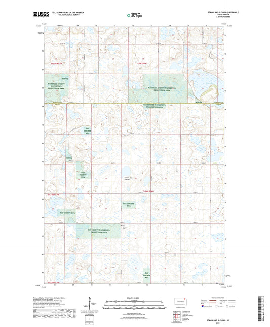 Stangland Slough South Dakota US Topo Map Image