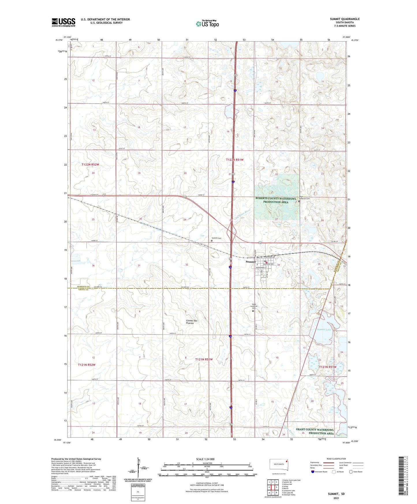 Summit South Dakota US Topo Map Image