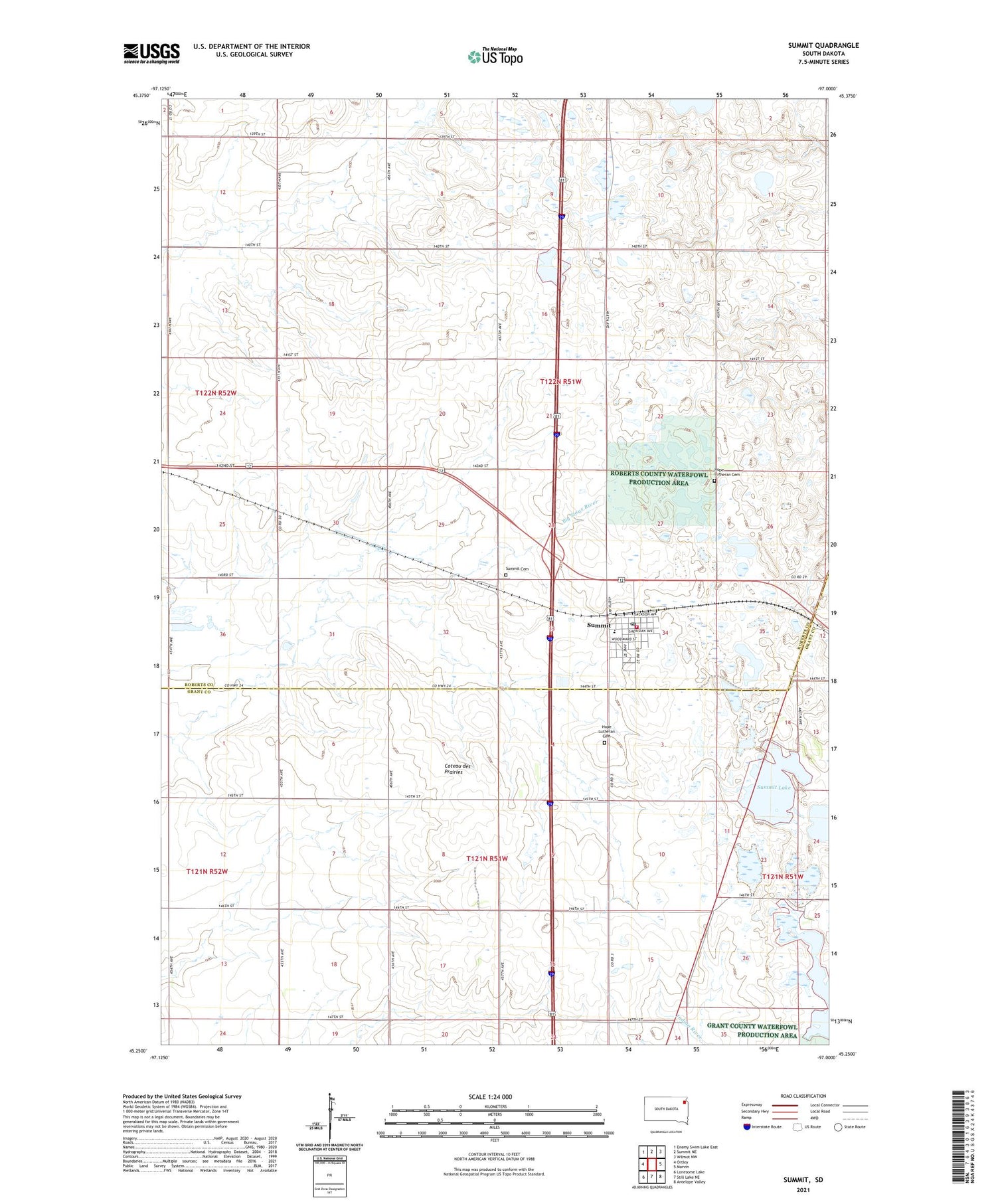 Summit South Dakota US Topo Map Image