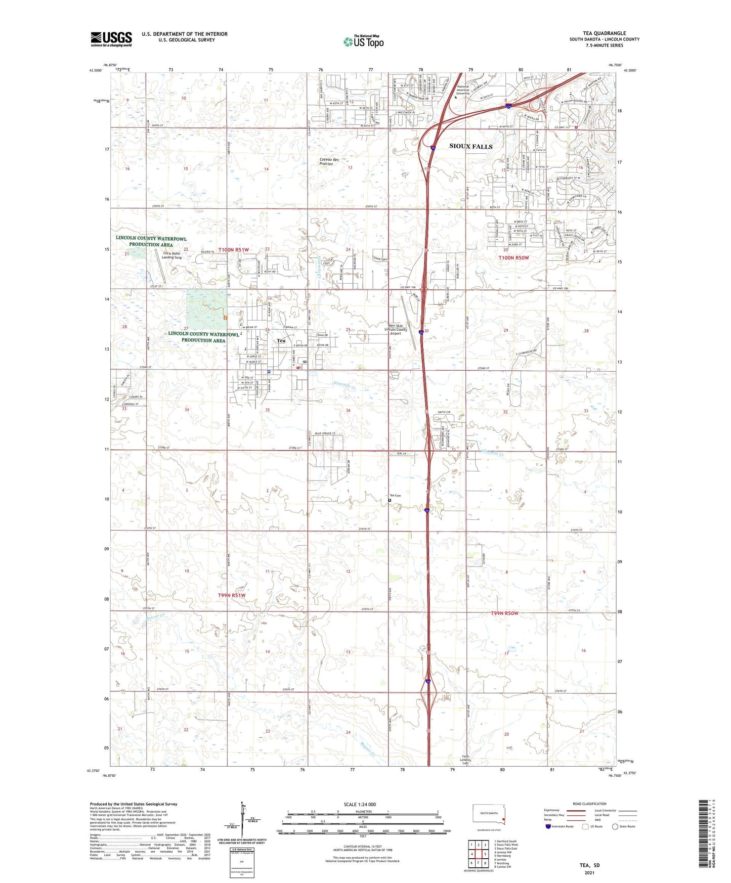 Tea South Dakota US Topo Map Image