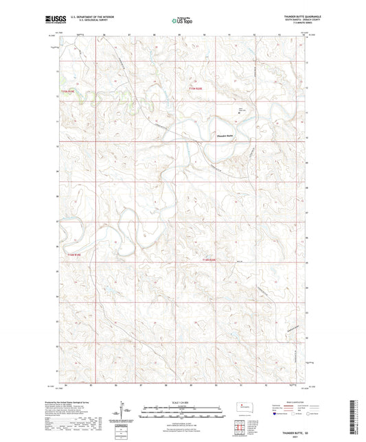 Thunder Butte South Dakota US Topo Map Image
