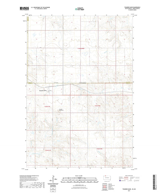 Thunder Hawk South Dakota US Topo Map Image