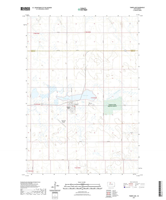 Timber Lake South Dakota US Topo Map Image