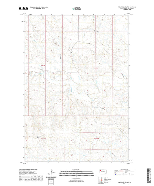Tomato Can Buttes South Dakota US Topo Map Image