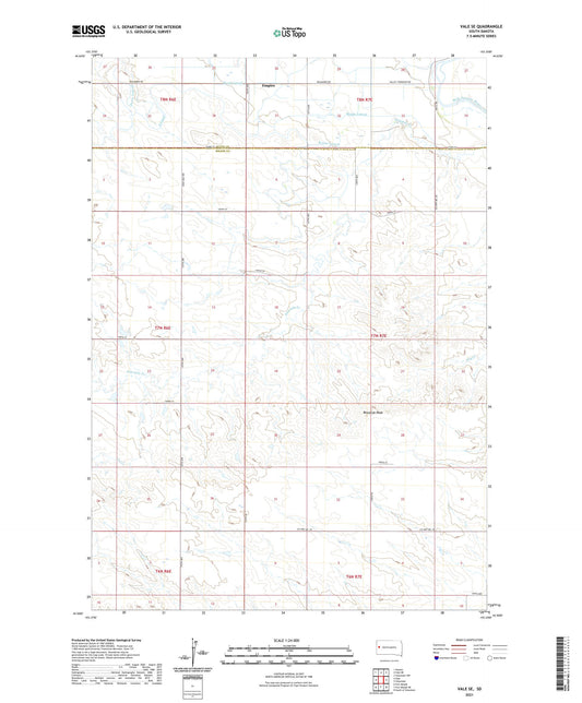 Vale SE South Dakota US Topo Map Image