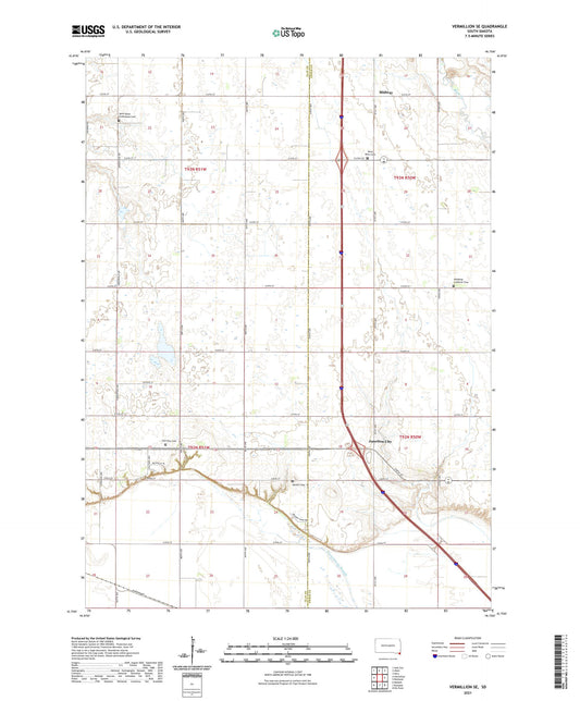 Vermillion SE South Dakota US Topo Map Image