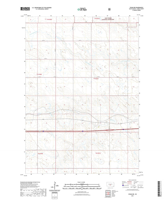 Vivian NW South Dakota US Topo Map Image