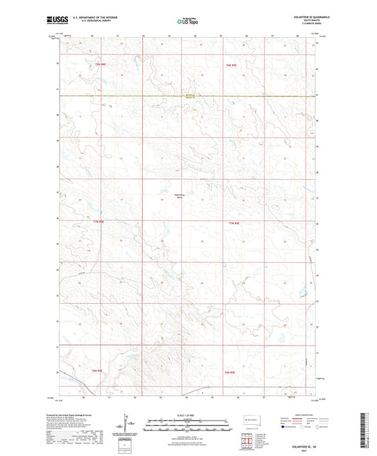 Volunteer SE South Dakota US Topo Map Image