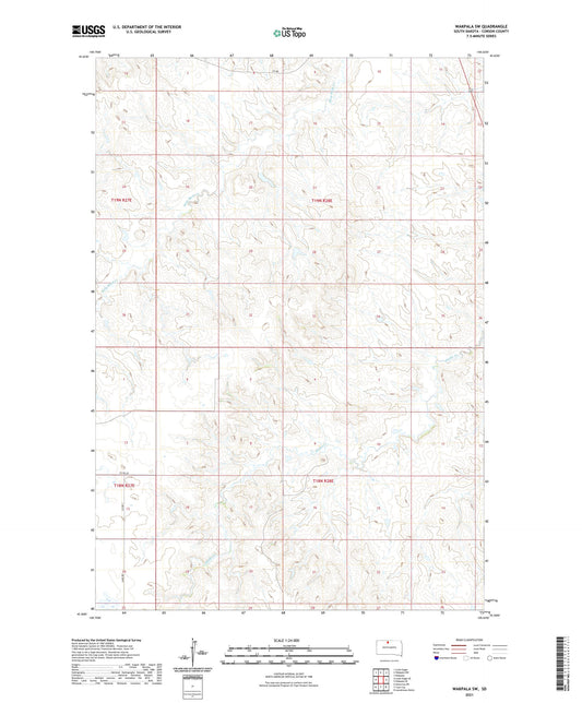 Wakpala SW South Dakota US Topo Map Image