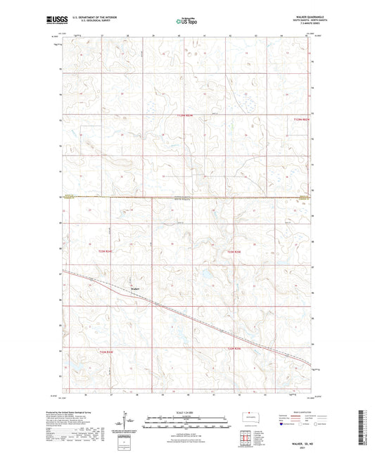 Walker South Dakota US Topo Map Image