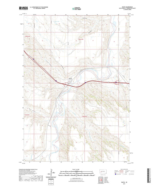 Wasta South Dakota US Topo Map Image