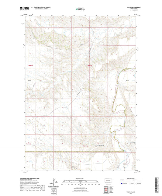 Wasta NW South Dakota US Topo Map Image