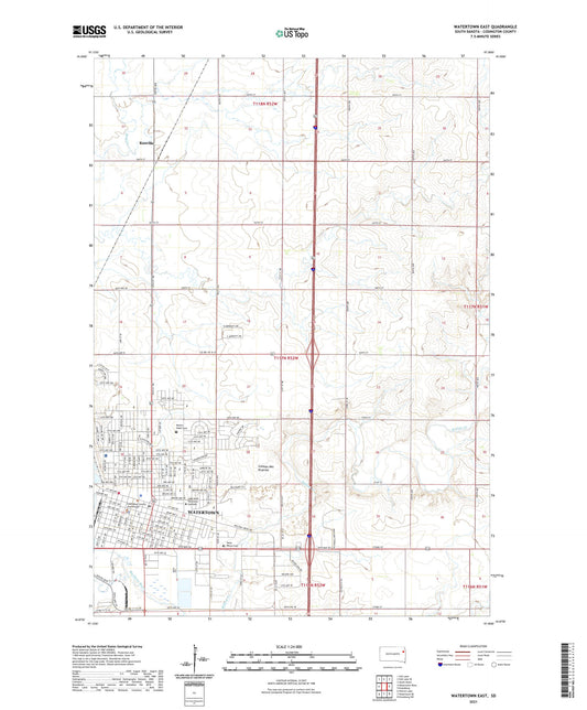 Watertown East South Dakota US Topo Map Image