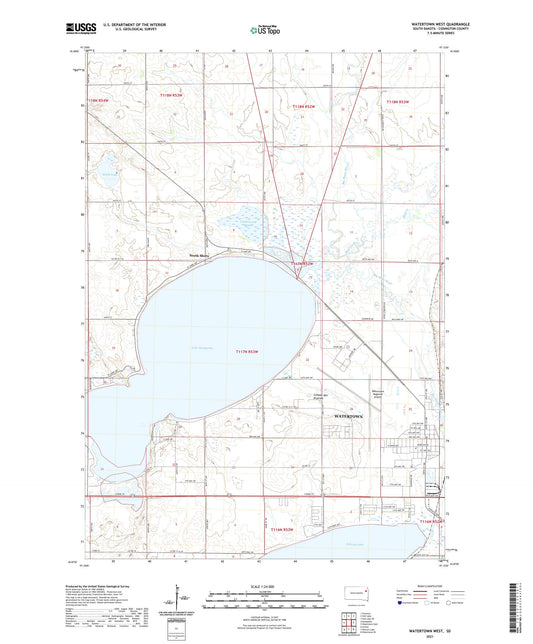 Watertown West South Dakota US Topo Map Image