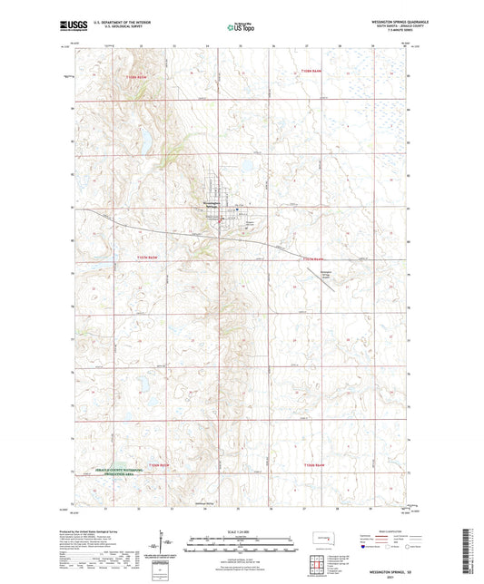 Wessington Springs South Dakota US Topo Map Image