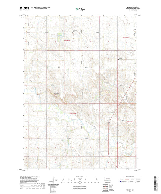 Wewela South Dakota US Topo Map Image