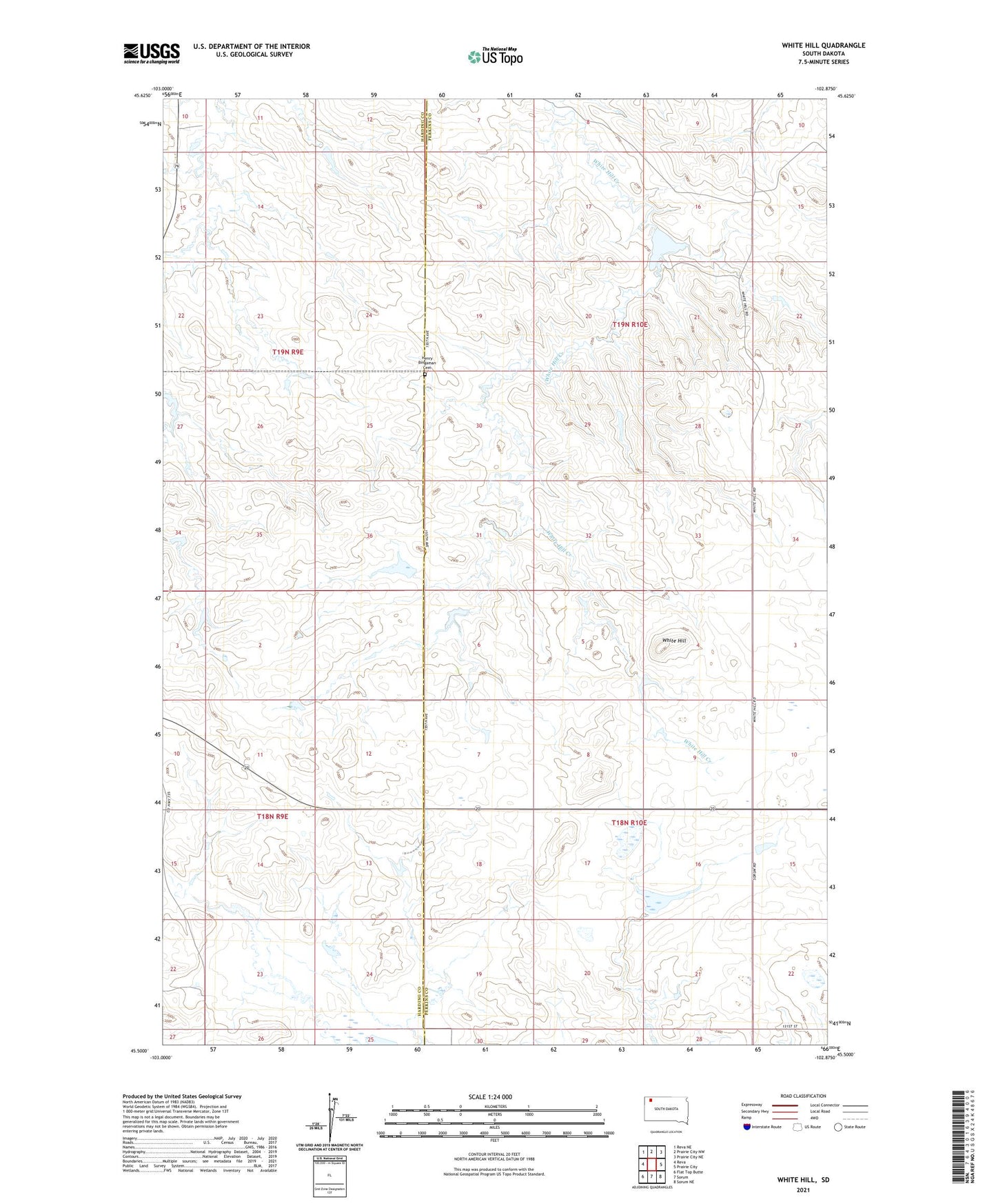 White Hill South Dakota US Topo Map Image
