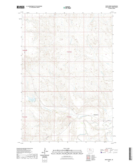 White Horse South Dakota US Topo Map Image