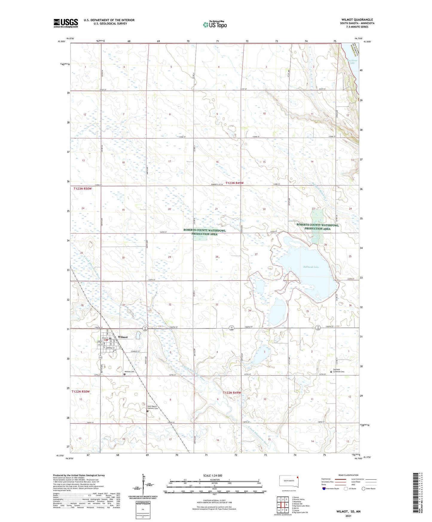 Wilmot South Dakota US Topo Map Image
