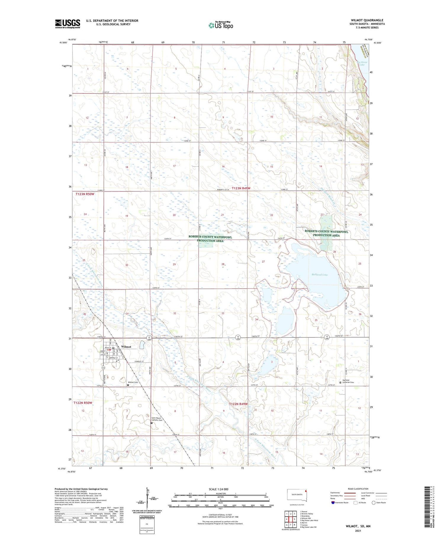 Wilmot South Dakota US Topo Map Image
