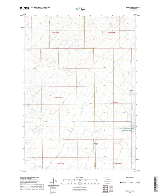 Wilson Dam South Dakota US Topo Map Image