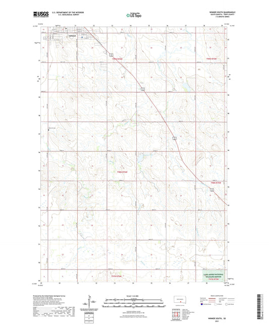 Winner South South Dakota US Topo Map Image