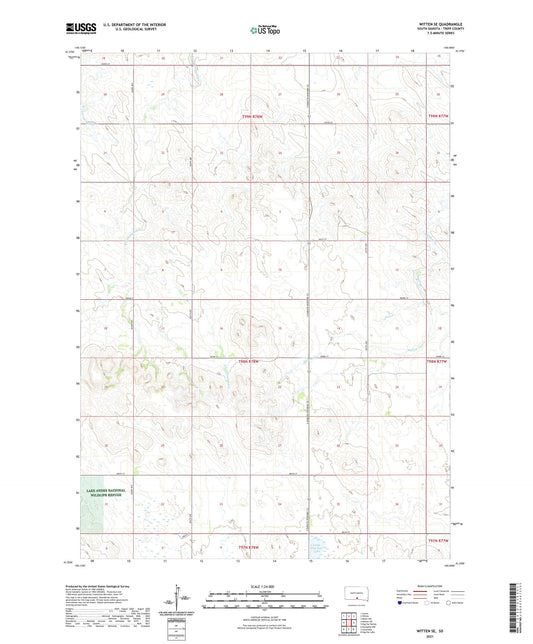 Witten SE South Dakota US Topo Map Image