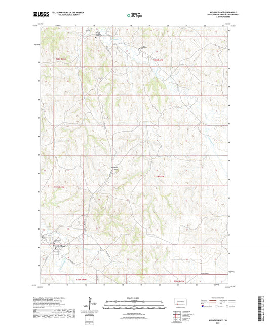 Wounded Knee South Dakota US Topo Map Image